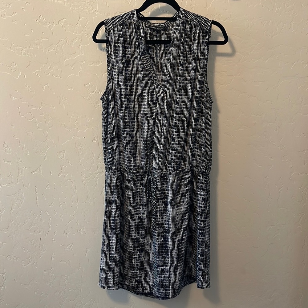 Hilary Radley Navy and White Sleeveless  Dress
